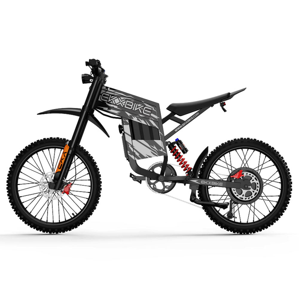 EKXBIKE TX1 Electric Dirt Bike for Adults, 3000W Electric Motorcycle 60V 30AH Removable Battery Off-Road Ebike, 45MPH 45° Climb Full Suspension 19" All-Terrain Mountain Electric Bike